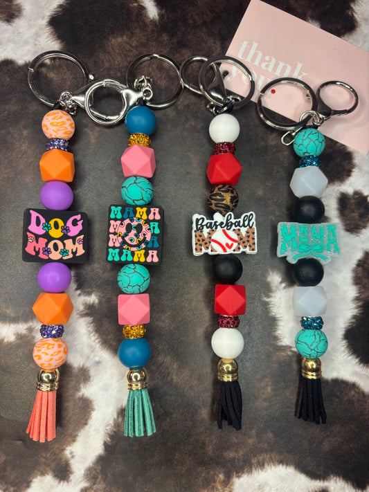 Mom Themed Beaded Keychains